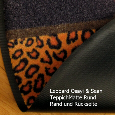 Leopard Teppichmatte mit Rückseite